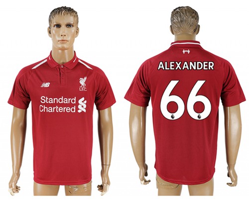 Liverpool #66 Alexander Red Home Soccer Club Jersey - Click Image to Close